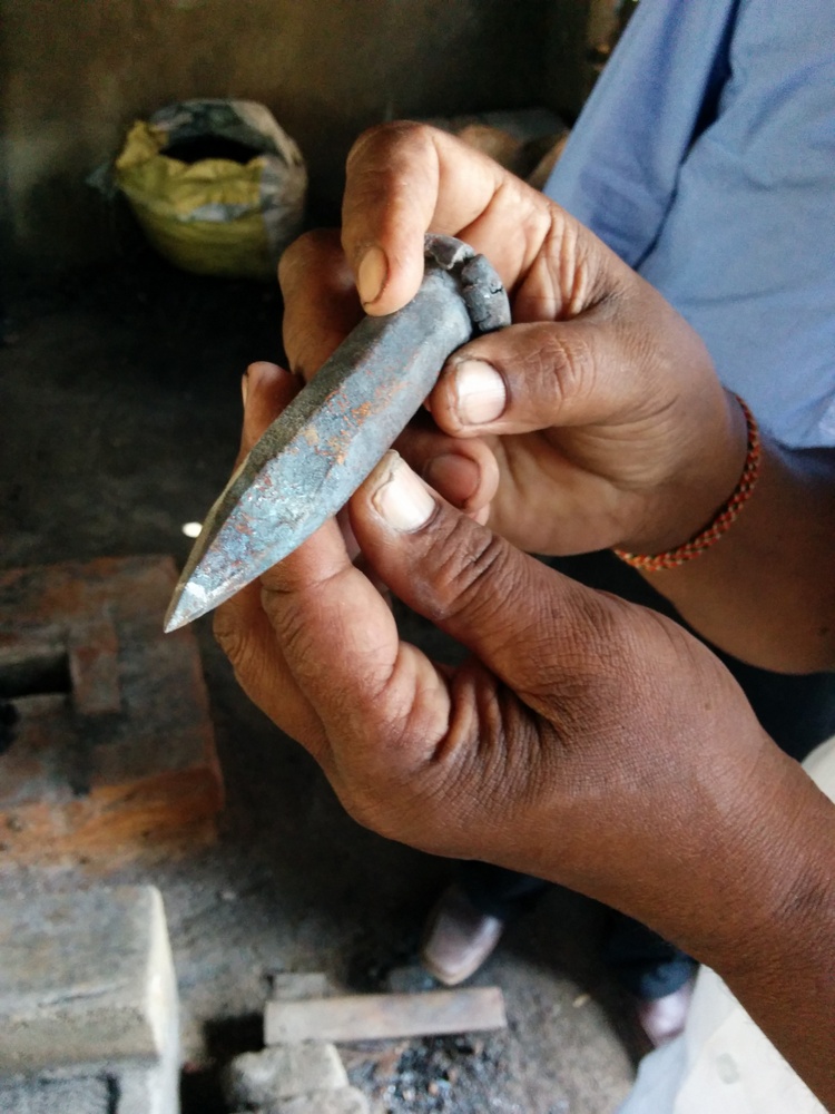 The chisel has to be sharpened hourly. There are men employed full time just to keep them sharpened all day.