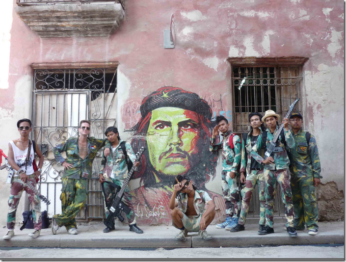 Danius Kesminas with fellow Punkasila band members in Havana, Cuba (supplied by artist)